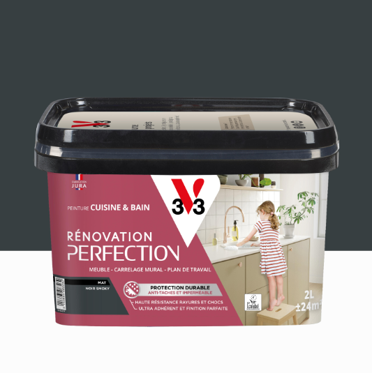 Peinture meuble noir smoky mat V33 Rénovation cuisine et bain 2L
