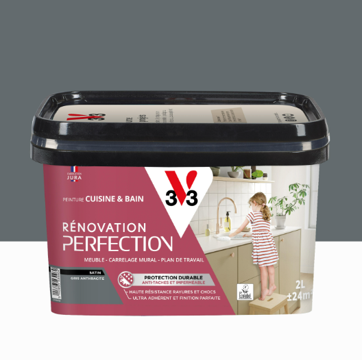 Peinture meuble anthracite satin V33 Rénovation cuisine et bain 2L