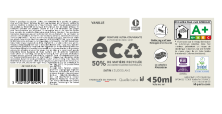 Peinture mur vanille satin ID 0.05L
