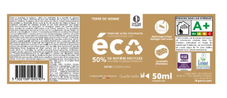 Peinture mur terre de sienne satin ID 0.05L