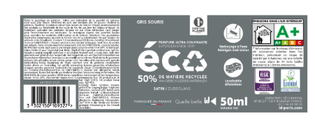 Peinture mur gris de souris satin ID 0.05L