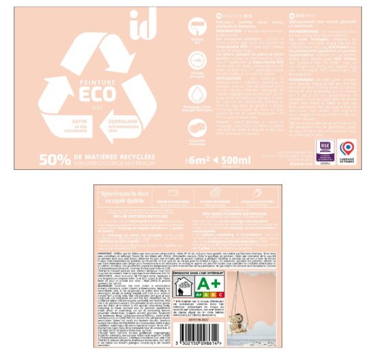 Peinture mur, plafond nude satin ID Eco 0.5L