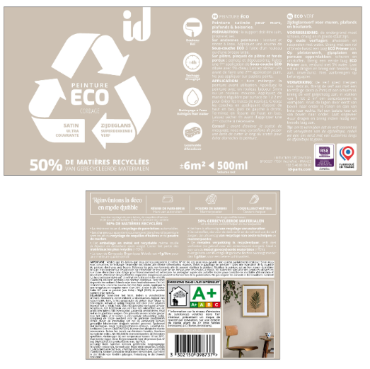 Peinture mur, plafond cordage satin ID Eco 0.5L