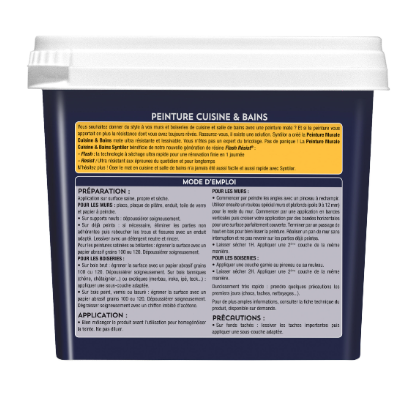 Peinture mur, boiserie gris seigle mat SYNTILOR Cuisine et bains 0.75l
