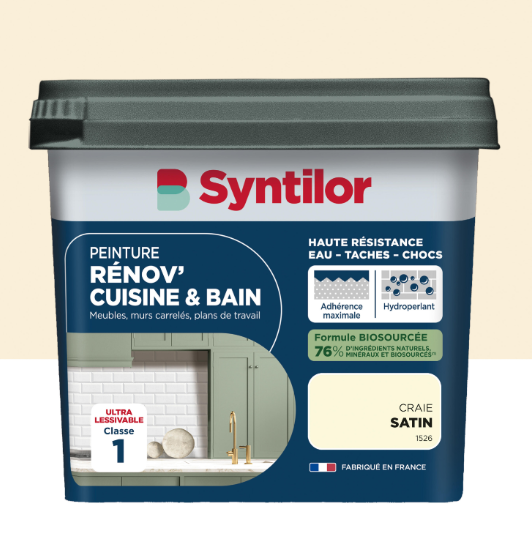 Peinture meuble craie satin SYNTILOR Rénov' cuisine et bain 0.75L