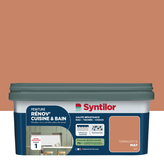 Peinture meuble terracotta mat SYNTILOR Rénov' cuisine et bain 2L
