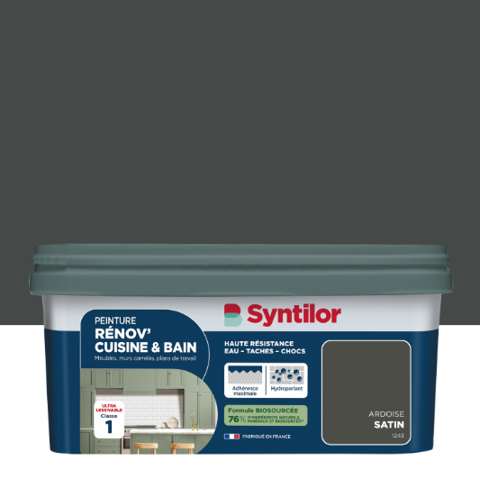 Peinture meuble ardoise satin SYNTILOR Rénov' cuisine et bain 2L