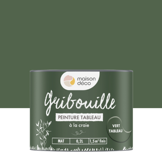 Peinture mur vert tableau mat MAISON DECO Gribouille 0.2L