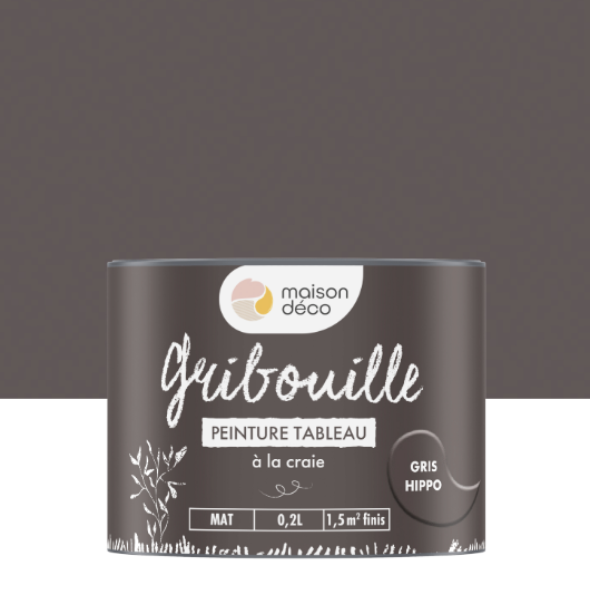 Peinture mur gris hippo mat MAISON DECO Gribouille 0.2L