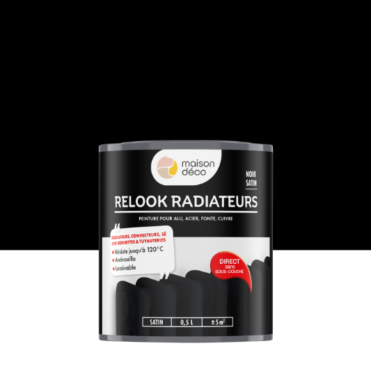 Peinture radiateur noir satin MAISON DECO Relook radiateurs 0.5L