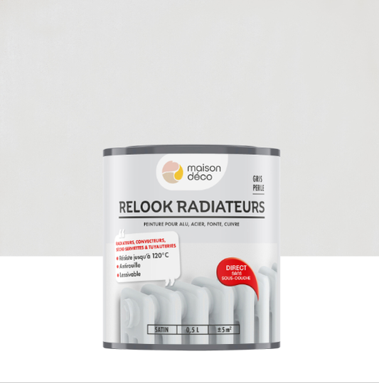 Peinture radiateur gris perle satin MAISON DECO Relook radiateurs 0.5L