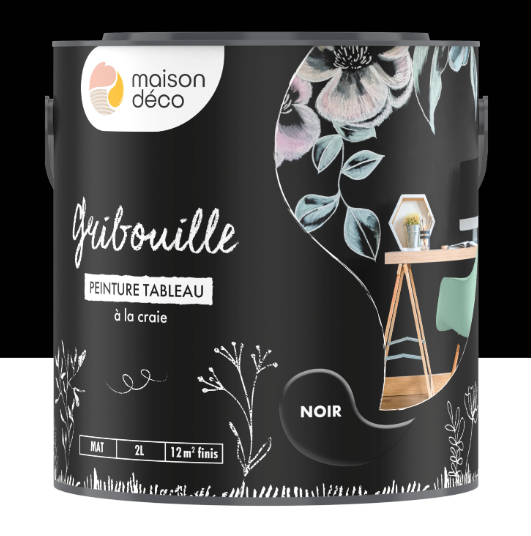 Peinture mur noir mat MAISON DECO Gribouille 2L