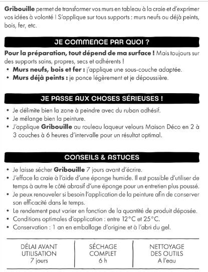 Peinture mur noir mat MAISON DECO Gribouille 2L