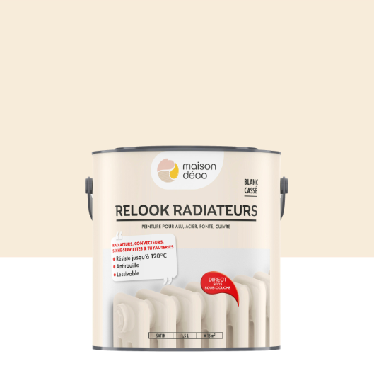 Peinture radiateur blanc cassé satin MAISON DECO Relook radiateurs 1.5L