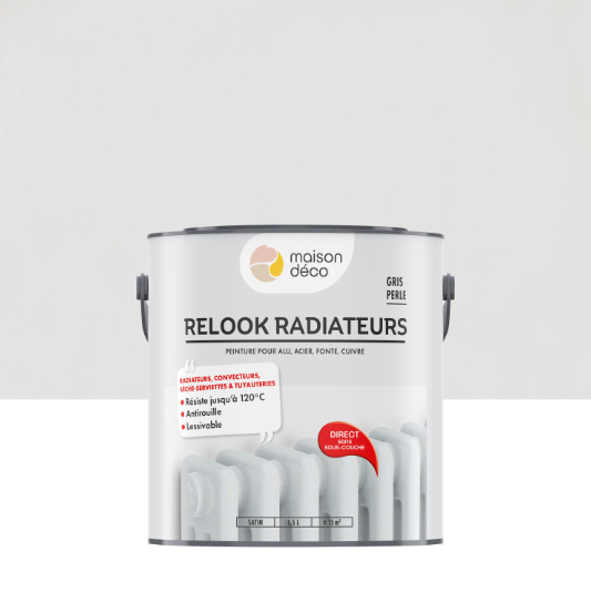 Peinture radiateur gris perle satin MAISON DECO Relook radiateurs 1.5L