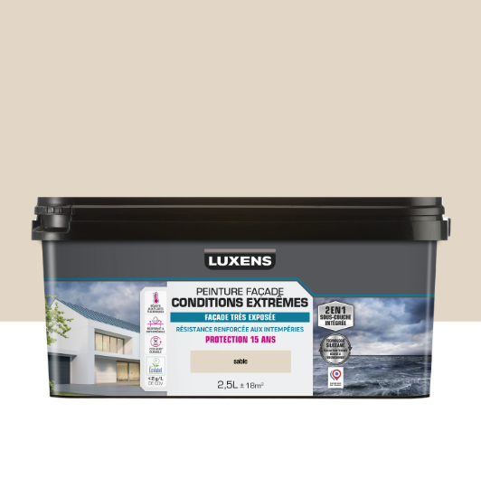 Peinture extérieure façade Conditions extrêmes LUXENS sable mat 2.5l