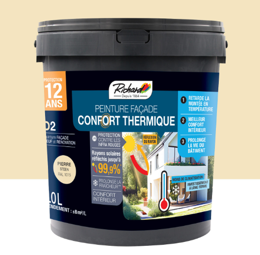 Peinture extérieure façade Confort thermique RICHARD pierre mat 10l