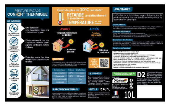 Peinture extérieure façade Confort thermique RICHARD pierre mat 10l