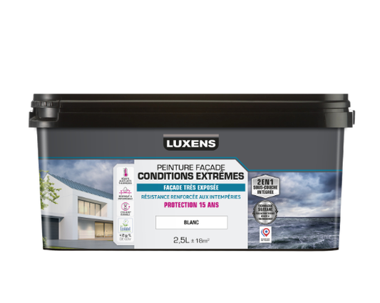 Peinture extérieure façade Conditions extrêmes LUXENS blanc mat 2.5l