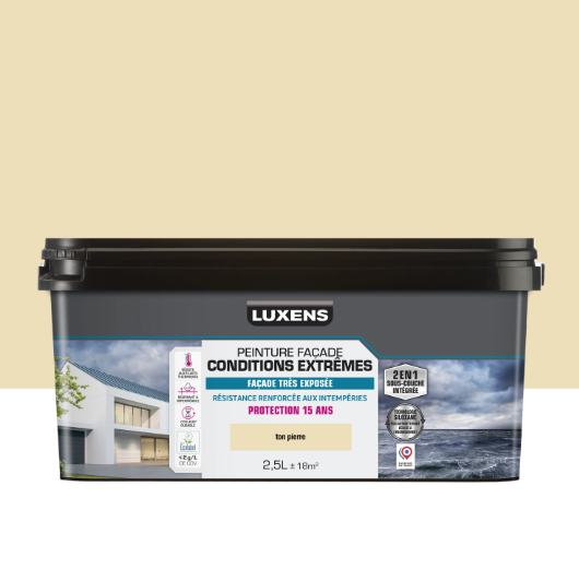 Peinture extérieure façade Conditions extrêmes LUXENS ton pierre mat 2.5l
