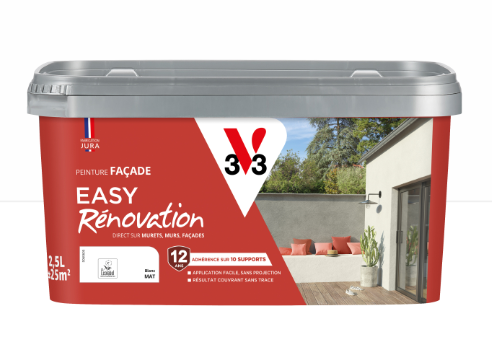 Peinture extérieure façade Easy rénovation V33 blanc mat 2.5l