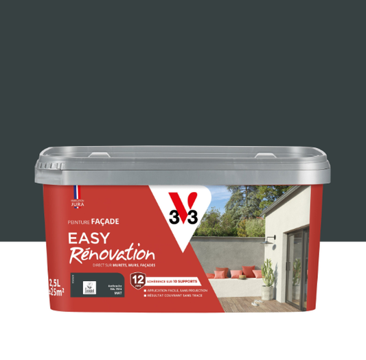 Peinture extérieure façade Easy rénovation V33 anthracite mat 2.5l