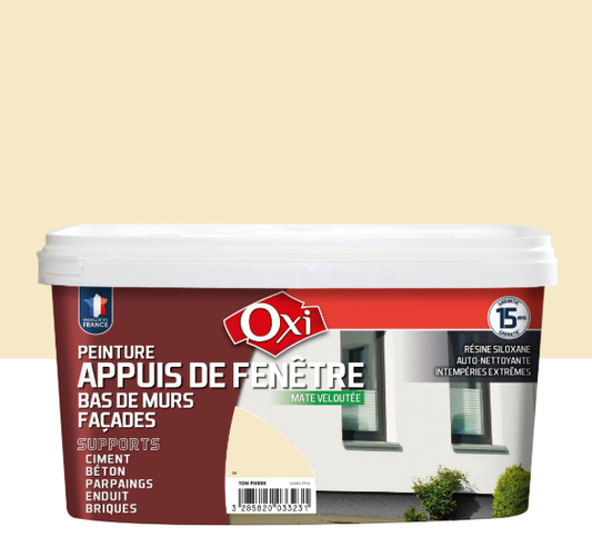 Peinture extérieure façade Mate velouté OXI ton pierre mat 2.5l