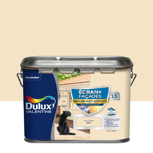 Peinture extérieure façade Ecran+ ms DULUX VALENTINE ton pierre mat 2.5l