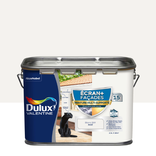 Peinture extérieure façade Ecran+ ms DULUX VALENTINE blanc mat 2.5l