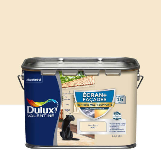 Peinture extérieure façade Ecran+ ms DULUX VALENTINE meuliere mat 2.5l