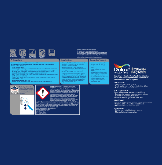 Peinture extérieure façade Ecran+ cf DULUX VALENTINE meuliere mat 2.5l