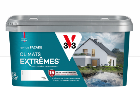 Peinture extérieure façade Climats extrêmes® V33 blanc mat 2.5l