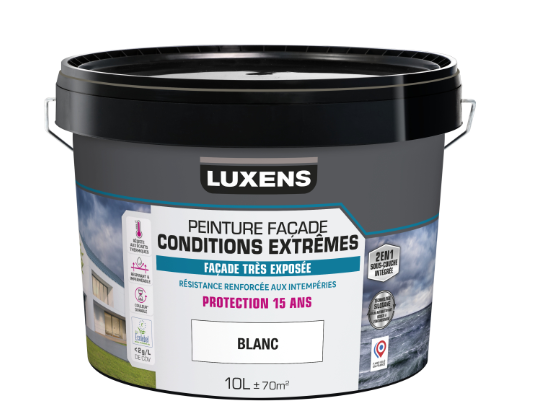 Peinture extérieure façade Conditions extrêmes LUXENS blanc mat 10l