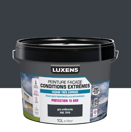 Peinture extérieure façade Conditions extrêmes LUXENS gris anthracite mat 10l