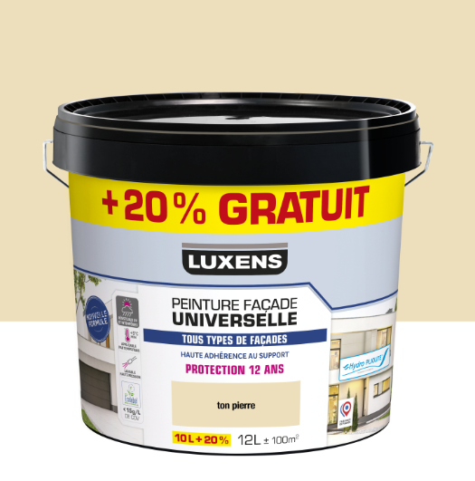 Peinture extérieure façade Universelle LUXENS ton pierre mat 10L+20% gratuit