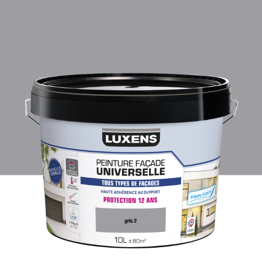 Peinture extérieure façade Universelle LUXENS gris 2 mat 10l