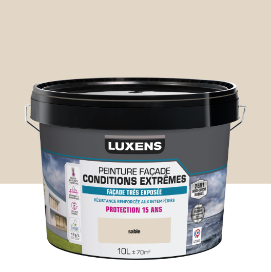 Peinture extérieure façade Conditions extrêmes LUXENS sable mat 10l