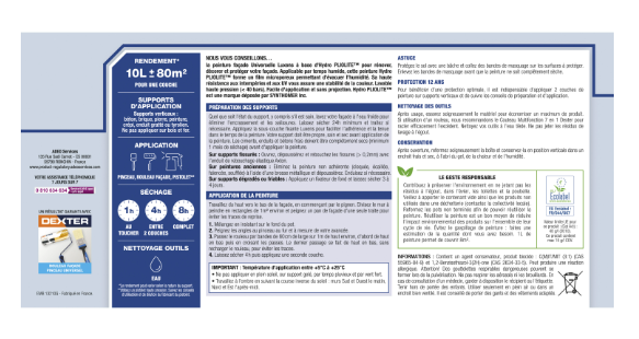 Peinture extérieure façade Universelle LUXENS sable mat 10l