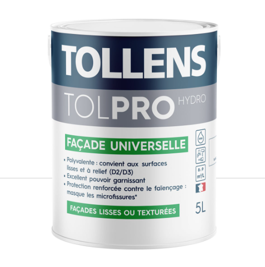 Peinture extérieure façade Tolpro universelle TOLLENS PRO blanc mat 5l