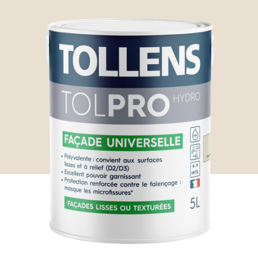 Peinture extérieure façade Tolpro universelle TOLLENS PRO ton pierre mat 5l
