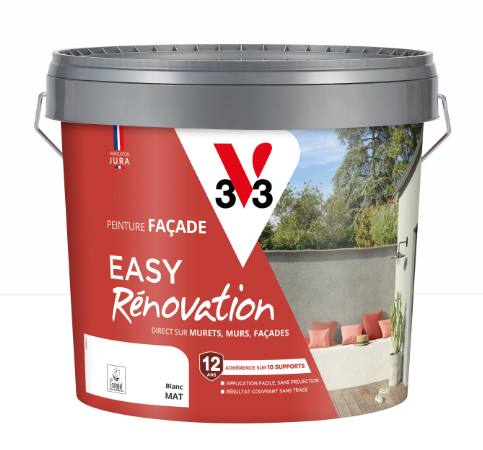Peinture extérieure façade Easy rénovation V33 blanc mat 10l