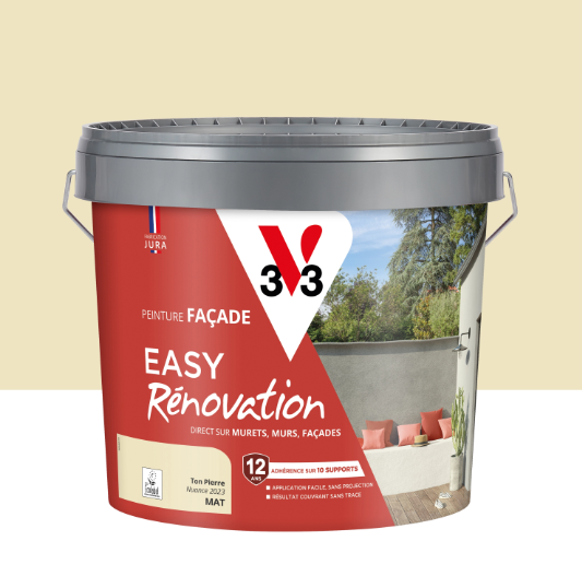 Peinture extérieure façade Easy rénovation V33 pierre mat 10l