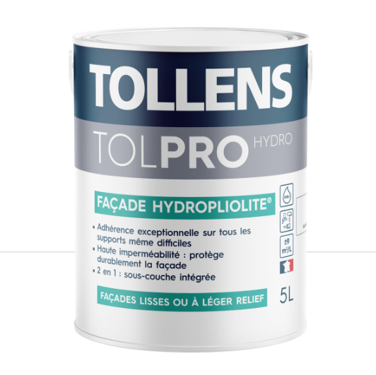 Peinture extérieure façade Tolpro hydropliolite® TOLLENS PRO blanc mat 5l