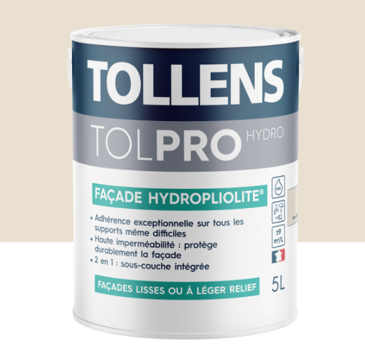 Peinture extérieure façade Tolpro hydropliolite® TOLLENS PRO ton pierre mat 5l