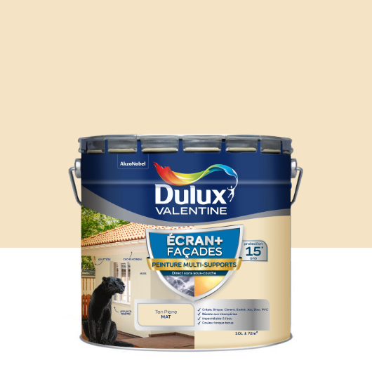 Peinture extérieure façade Ecran+ ms DULUX VALENTINE ton pierre mat 10l