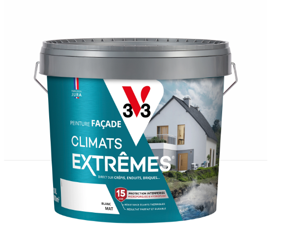 Peinture extérieure façade Climats extrêmes® V33 blanc mat 10l