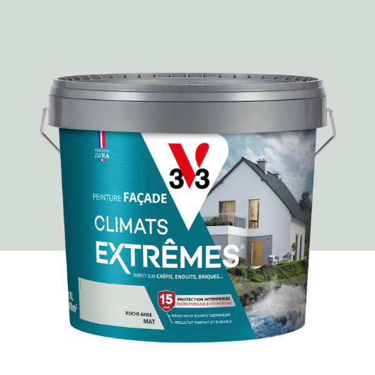Peinture extérieure façade Climats extrêmes® V33 roche grise mat 10l