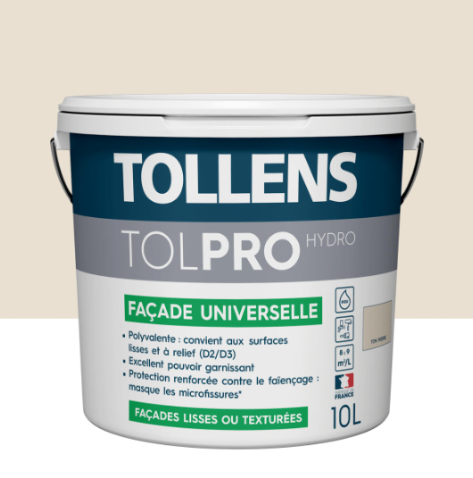 Peinture extérieure façade Tolpro universelle TOLLENS PRO ton pierre mat 10l