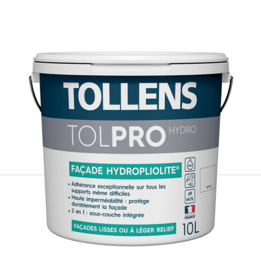 Peinture extérieure façade Tolpro hydropliolite® TOLLENS PRO blanc mat 10l