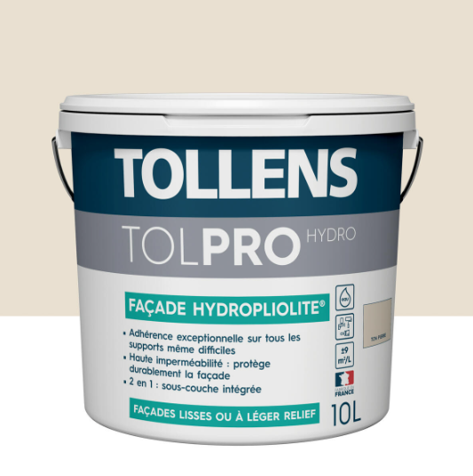 Peinture extérieure façade Tolpro hydropliolite® TOLLENS PRO ton pierre mat 10l